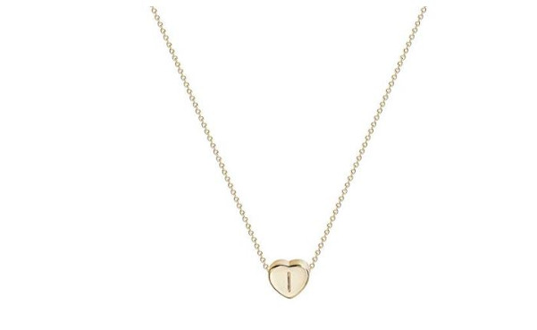 Tiny Gold Initial Heart Necklace-14K Gold Filled Handmade Dainty Personalized Letter Heart Choker Necklace Gift for Women Necklace Jewelry
