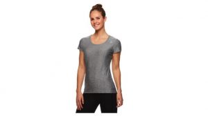 Reebok Women's Fitted Performance Reverse Marled Jersey T-Shirt