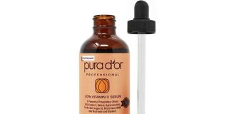 PURA D'OR 20% Vitamin C Serum Premium Professional Grade (4oz / 118mL) for Face & Eyes Most Complete Formula Hyaluronic Acid, Vitamin E & Argan Oil, Treatment for Dark Spots, Acne, Wrinkles, Men-Women