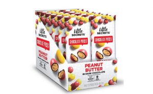 Little Secrets Chocolate Pieces, Peanut Butter Flavor, All Natural, Fair Trade Certified, Gourmet Dark Chocolate Candy, No Artificial Dyes, Healthy Treats, (12 Snack Packs)