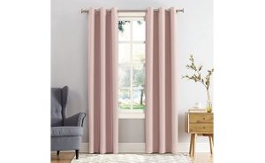 Sun Zero 53451 Easton Blackout Energy Efficient Grommet Curtain Panel, 40" x 63", Blush Pink