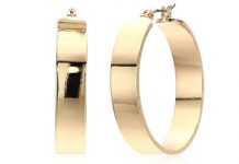 Kenneth Cole New York Women's Wide Gold Hoop Earrings, Shiny Gold, One Size