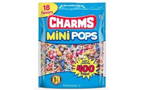 Tootsie Roll Charms Mini Pops 18 Assorted Lollipop Flavors with Resealable Bag (400 Count) Peanut Free, Gluten Free
