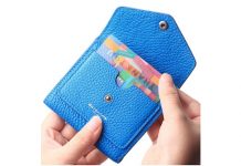 Borgasets Small Leather Wallet for Women, RFID Blocking Women's Credit Card Holder Mini Bifold Pocket Purse