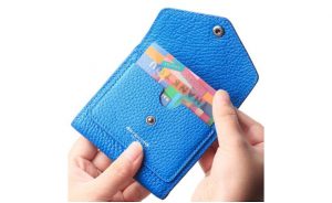 Borgasets Small Leather Wallet for Women, RFID Blocking Women's Credit Card Holder Mini Bifold Pocket Purse